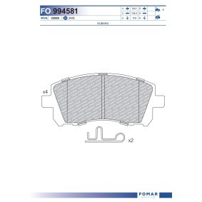 Bremsbeläge von FOMAR Friction FO 994581