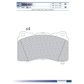 Achetez des Plaquettes de frein FOMAR Friction FO 996481 à prix pour 36,23 €