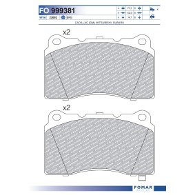 Achetez des Plaquettes de frein FOMAR Friction FO 999381 à prix pour 38,21 €