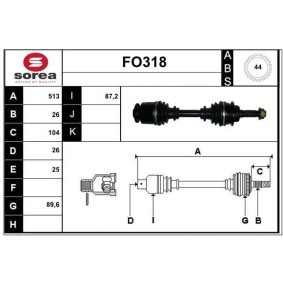 Comprar Árbol de transmisión de SERA FO318 a bajo precio de 266,44 €