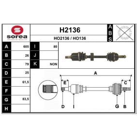 Acquista Semiasse da SNRA H2136 a buon mercato per soli 200,79 €