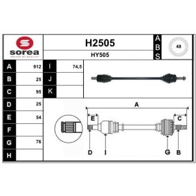 Comprar Árbol de transmisión de SNRA H2505 a bajo precio de 240,38 €