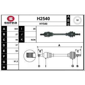 Comprar Árbol de transmisión de SNRA H2540 a bajo precio de 252,68 €