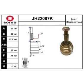 Comprar Juego de articulación, árbol de transmisión de SERA JH22087K a bajo precio de 56,35 €