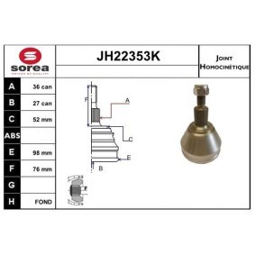 Comprar Juego de articulación, árbol de transmisión de SERA JH22353K a bajo precio de 61,91 €
