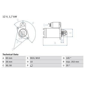 Acquista Motorino avviamento da BOSCH 0 986 017 890 a buon mercato per soli 131,89 €