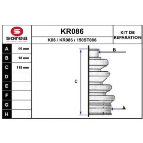 Köp Bälgsats, drivaxel av EAI KR086 till det låga priset 132,68 kr