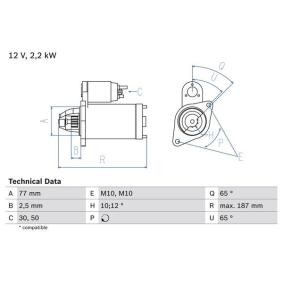 Köp Startmotor av BOSCH 0 986 022 720 till det låga priset 1672,39 kr