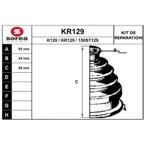 Köp Bälgsats, drivaxel av EAI KR129 till det låga priset 151,85 kr