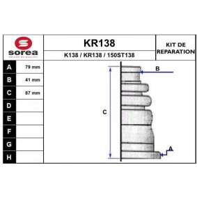 Acquista Kit cuffia, semiasse da EAI KR138 a buon mercato per soli 11,25 €