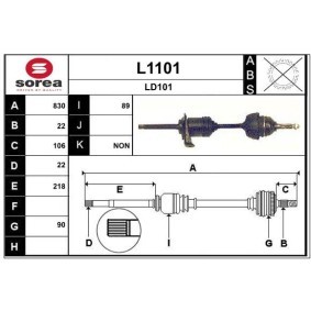 Köp Drivaxel av SNRA L1101 till det låga priset 3382,46 kr