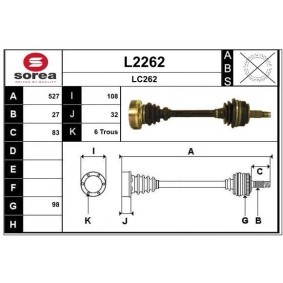 Acquista Semiasse da SNRA L2262 a buon mercato per soli 167,88 €