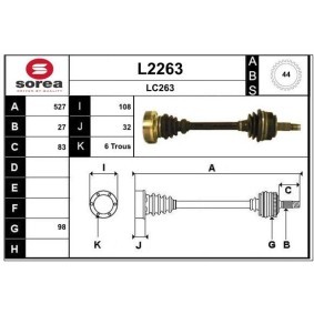 Acquista Semiasse da SNRA L2263 a buon mercato per soli 166,31 €