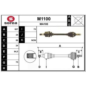 Comprar Árbol de transmisión de SNRA M1100 a bajo precio de 229,38 €