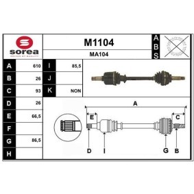 Comprar Árbol de transmisión de SNRA M1104 a bajo precio de 189,43 €