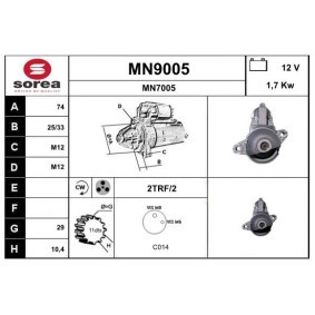 Köp Startmotor av SNRA MN9005 till det låga priset 3038,97 kr