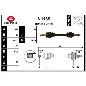 Antriebswelle für NISSAN von SNRA