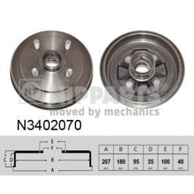 Comprar Tambor de freno de NIPPARTS N3402070 a bajo precio de 122,17 €