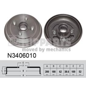 Køb Bremsetromle af NIPPARTS N3406010 til den lave pris 219,46 DKK