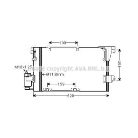 Klimakondensator von AVA COOLING SYSTEMS für Astra Mk3 (F) Cabrio (T92) günstig online kaufen