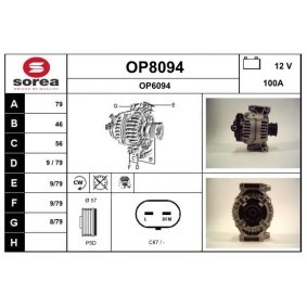 Lichtmaschine OP8094 für SAAB