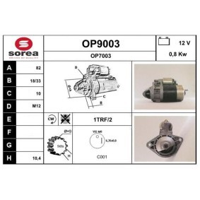 Köp Startmotor av SNRA OP9003 till det låga priset 1318,16 kr