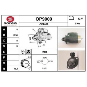 Köp Startmotor av SNRA OP9009 till det låga priset 1579,20 kr