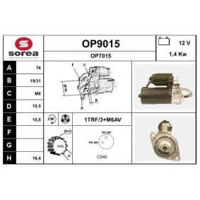 Köp Startmotor av SNRA OP9015 till det låga priset 2444,68 kr