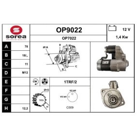 Köp Startmotor av SNRA OP9022 till det låga priset 1573,46 kr