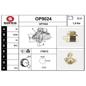 Köp Startmotor av SNRA OP9024 till det låga priset 2120,46 kr