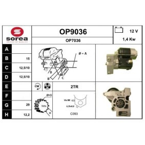 Köp Startmotor av SNRA OP9036 till det låga priset 4517,21 kr