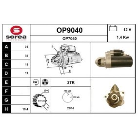 Köp Startmotor av SNRA OP9040 till det låga priset 2471,43 kr