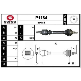Comprar Árbol de transmisión de SNRA P1184 a bajo precio de 118,43 €