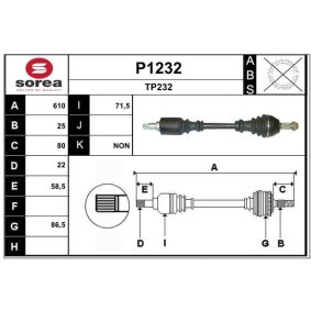 Comprar Árbol de transmisión de SNRA P1232 a bajo precio de 108,42 €
