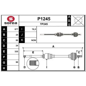 Comprar Árbol de transmisión de SNRA P1245 a bajo precio de 96,69 €