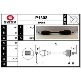 Comprar Árbol de transmisión de SNRA P1308 a bajo precio de 141,75 €