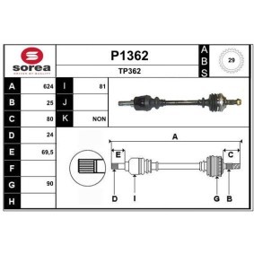 Comprar Árbol de transmisión de SNRA P1362 a bajo precio de 153,42 €