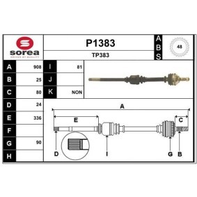 Comprar Árbol de transmisión de SNRA P1383 a bajo precio de 151,77 €