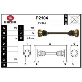 Comprar Árbol de transmisión de SNRA P2104 a bajo precio de 280,18 €