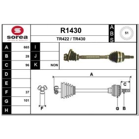 Acquista Semiasse da SNRA R1430 a buon mercato per soli 182,08 €
