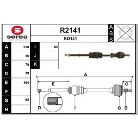 Comprar Árbol de transmisión de SNRA R2141 a bajo precio de 194,25 €
