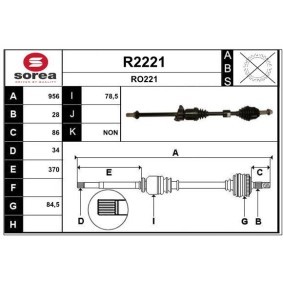 Comprar Árbol de transmisión de SNRA R2221 a bajo precio de 241,92 €