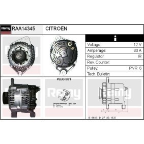 Lichtmaschine für PEUGEOT von DELCO REMY