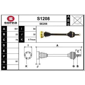 Comprar Árbol de transmisión de SNRA S1208 a bajo precio de 143,41 €