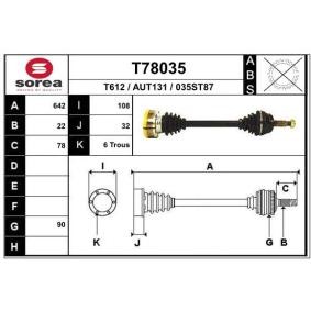 Köp Drivaxel av EAI T78035 till det låga priset 1215,13 kr