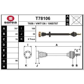 Köp Drivaxel av EAI T78106 till det låga priset 1149,98 kr