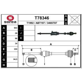 Comprar Árbol de transmisión de EAI T78346 a bajo precio de 117,95 €