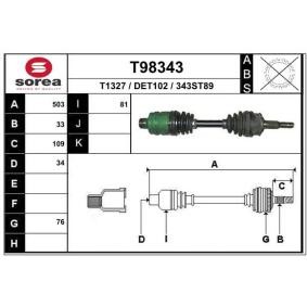 Compre Veio de transmissão da EAI T98343 a um preço baixo por 111,06 €
