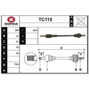 Comprar Árbol de transmisión de SERA TC115 a bajo precio de 84,89 €