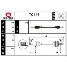 Comprar Árbol de transmisión de SERA TC145 a bajo precio de 90,25 €